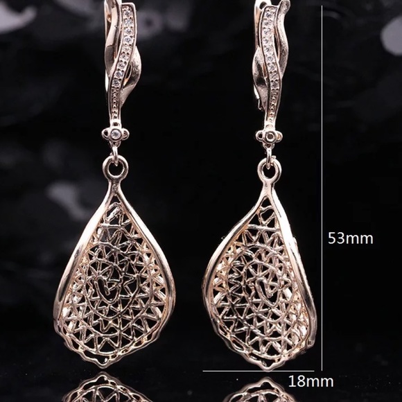 Rose Gold Plated Earrings - Picture 3 of 6